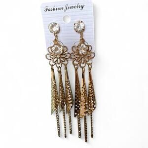 Gold and rhinestone floral chandelier